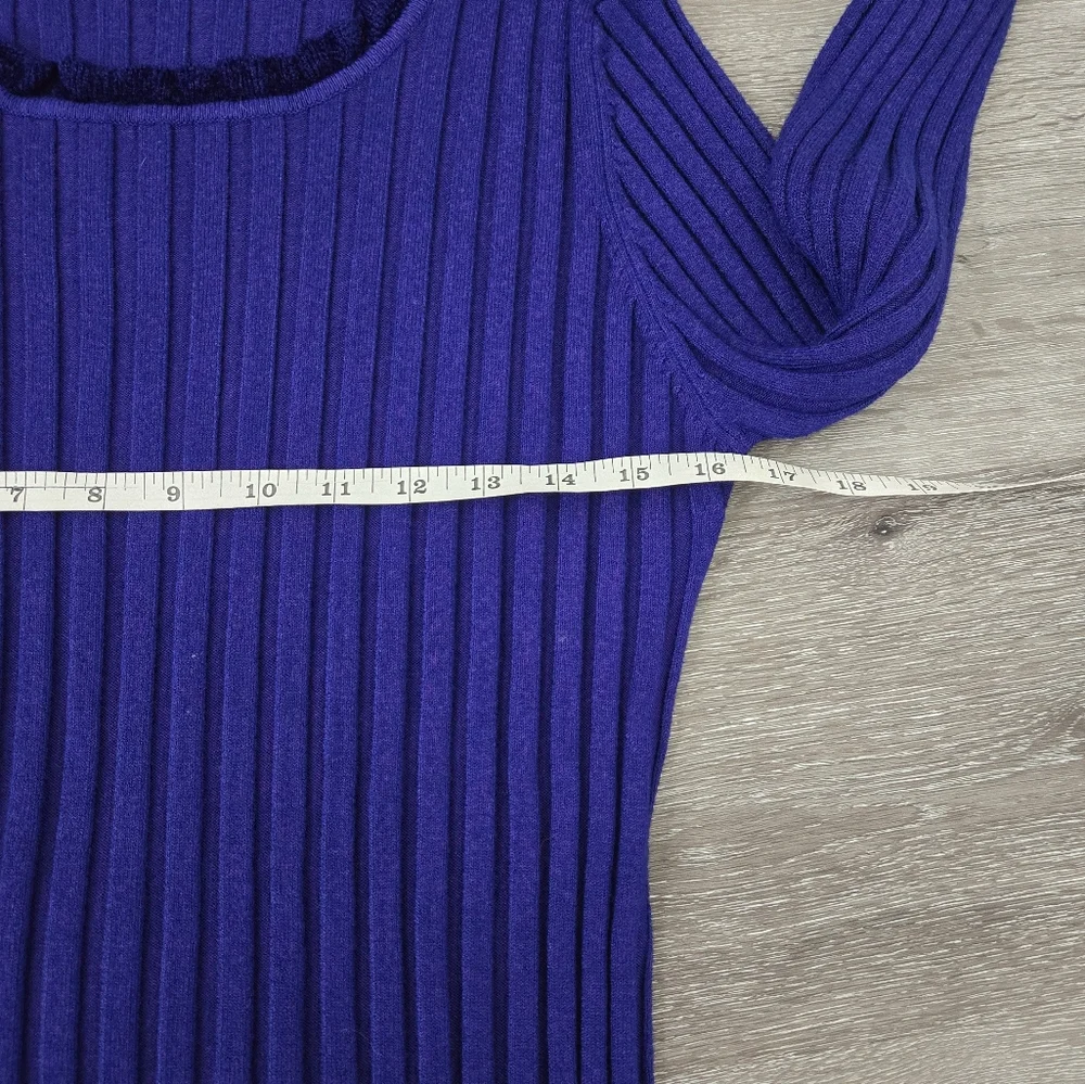 Vintage Y2K Purple Ribbed Knit Sweater